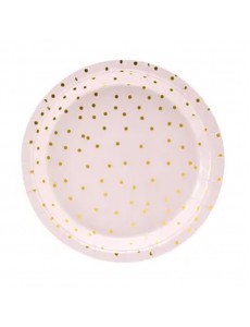 Pratos Rosa Claro Bolinhas